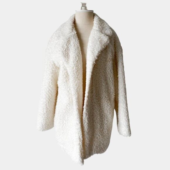 Mango Off White Teddy Bear Fleece Shearling Style Coat Jacket Size XXS/XS/S - Picture 3 of 6